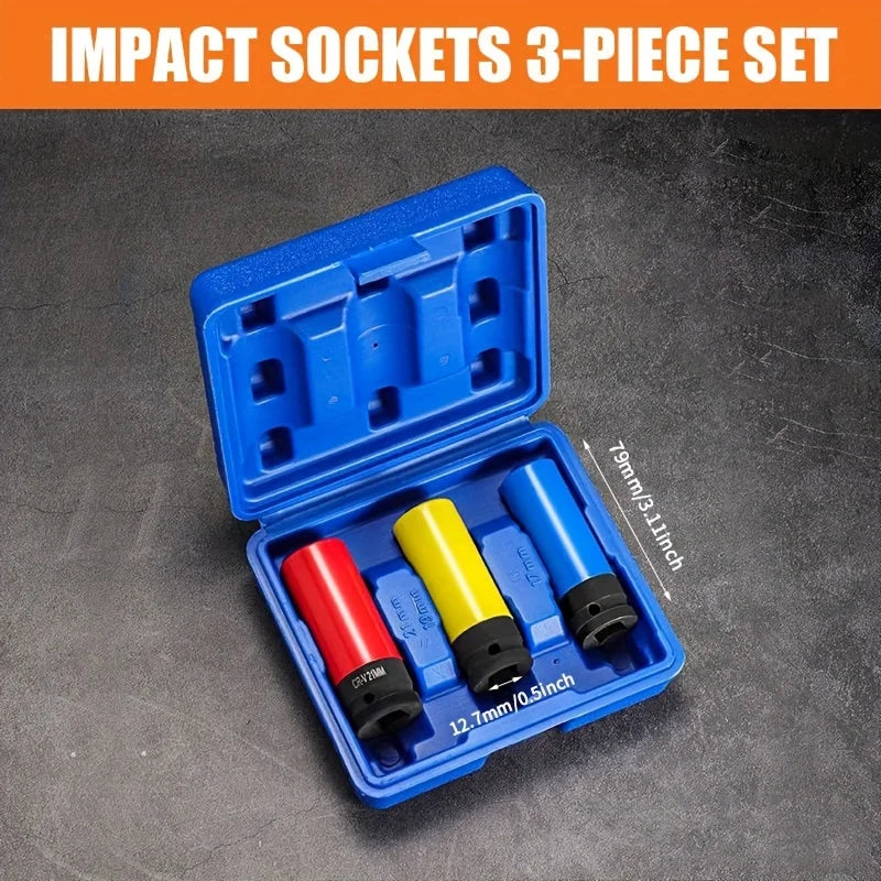 Drive Wheel Protector Impact Socket Impact Sleeve Set Durable Plastic Sleeves 15Mm, 17Mm, 19Mm, 21Mm, and 22Mm