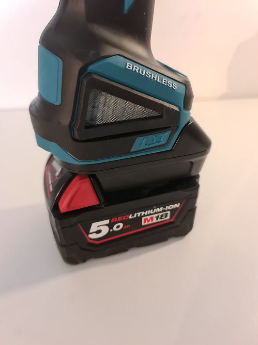 Batteriadapter DM18M – Använd DeWalt & Milwaukee Batterier i Makita-Verktyg