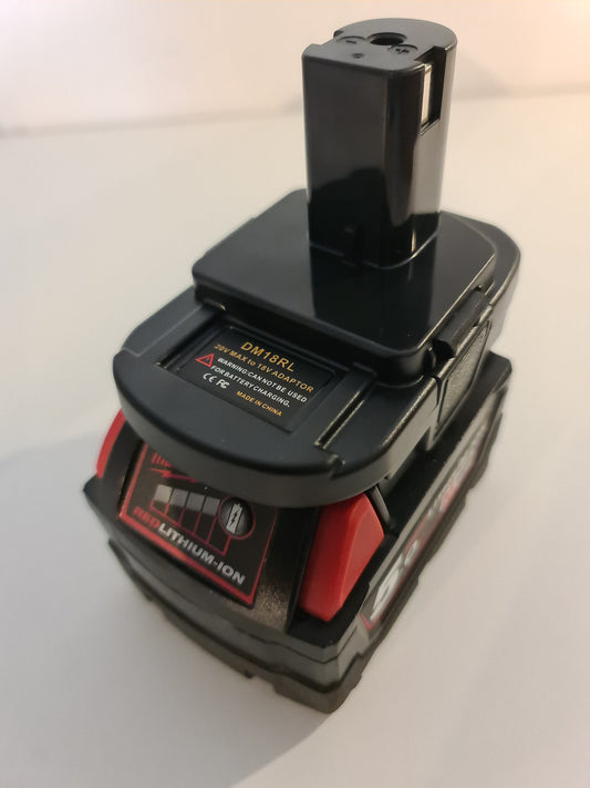 Batteriadapter DM18RL – Använd DeWalt & Milwaukee Batterier i Ryobi-Verktyg