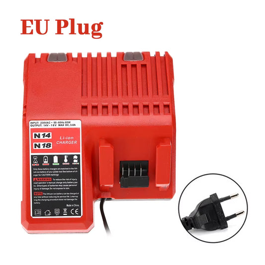 Replacement Li-Ion Battery Charger Multi Voltage Charger for Milwaukee M18 14.4V-18V 48-11-1850 48-11-1840 48-11-1815 48-11-1828