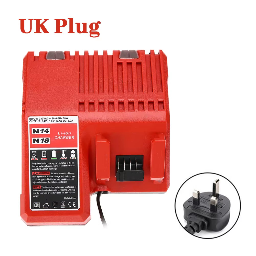 Replacement Li-Ion Battery Charger Multi Voltage Charger for Milwaukee M18 14.4V-18V 48-11-1850 48-11-1840 48-11-1815 48-11-1828