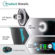 Kraftfull Borstlös Mutterdragare 600Nm – Komplett Kit (2 Batterier)