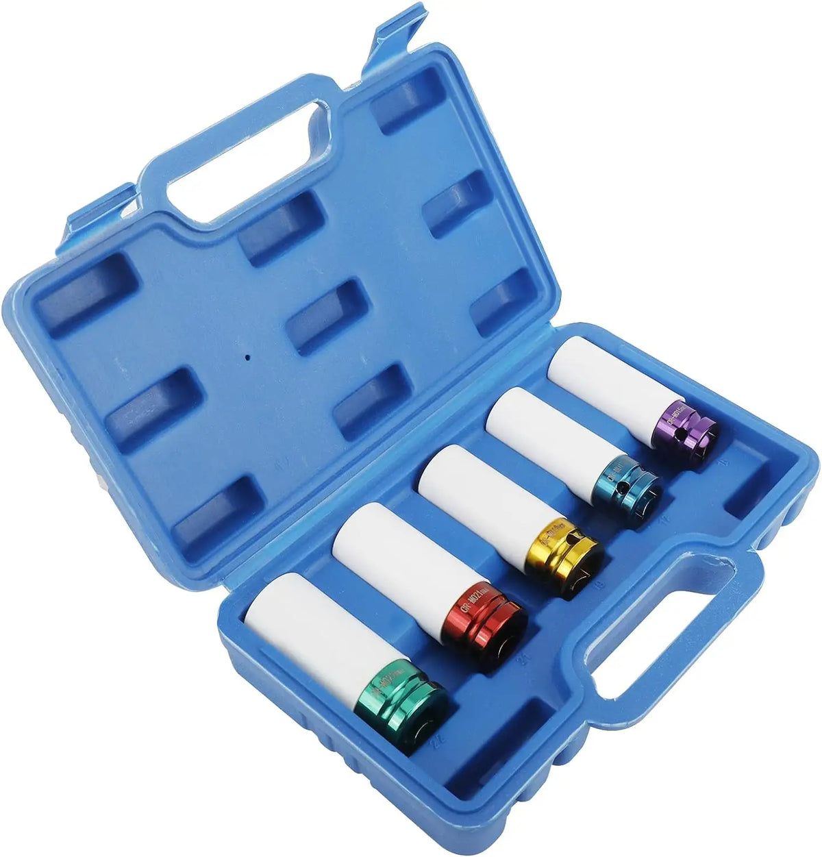 Drive Wheel Protector Impact Socket Impact Sleeve Set Durable Plastic Sleeves 15Mm, 17Mm, 19Mm, 21Mm, and 22Mm