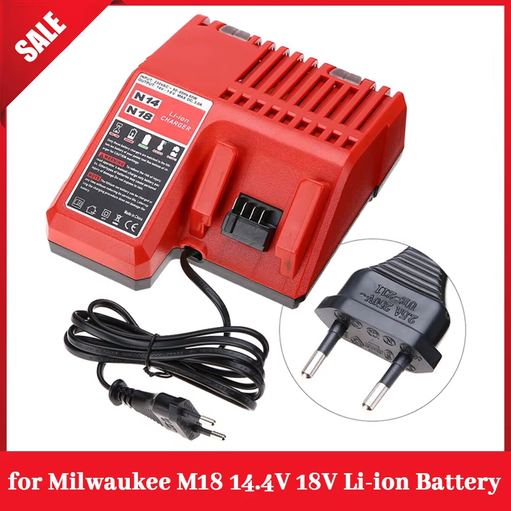 Replacement Li-Ion Battery Charger Multi Voltage Charger for Milwaukee M18 14.4V-18V 48-11-1850 48-11-1840 48-11-1815 48-11-1828
