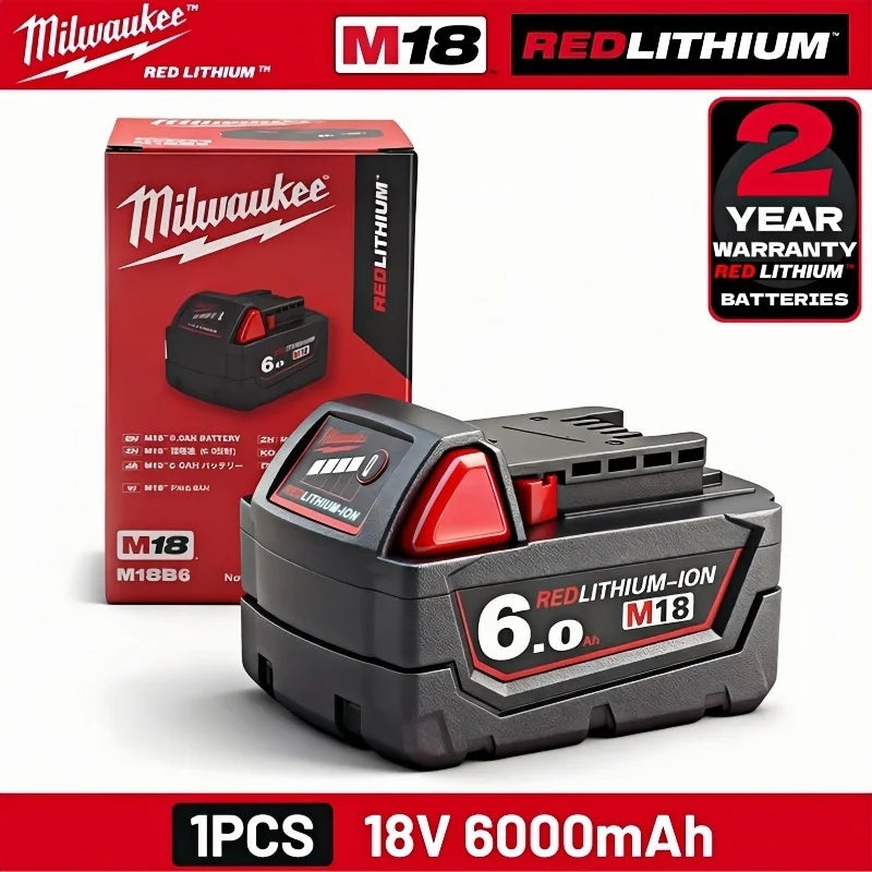 100% New  M18 6.0Ah High Output Battery 18V Lithium-Ion Rechargeable for  M18 Cordless Power Tools 18V Battery